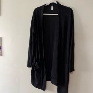 XL Black duster cardigan